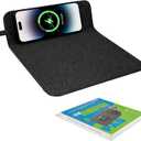 Fast Wireless Charging Mouse Pad 15W, Office Desk Pad with Ultra-Smooth Surface Non-Slip Rubber Base, Waterproof Mousepad for Computers/Office/Work/Home/Pad for iPhone Samsung (Black)