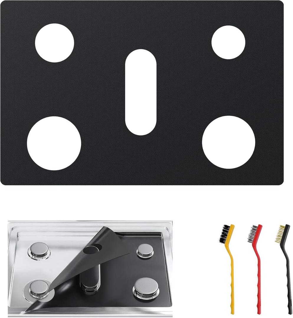 Stove Top Protector PLUS for Whirlpool Gas Range - 1 Pc 5 Burners (PLUS Version) Spill Guard Liner, Only Compatible with WFG550S0HB/WFG550S0HW/WFG550S0HV/WFG550S0LW/WFG550S0LB/WFG550S0LV