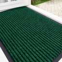 OLANLY Front Door Mat Indoor Outdoor Entrance, Waterproof Heavy Duty Doormat, Fade Resistant, Low Profile, Easy Clean Patio Porch Welcome Floor Mats for Entry, 29.5x17, Green