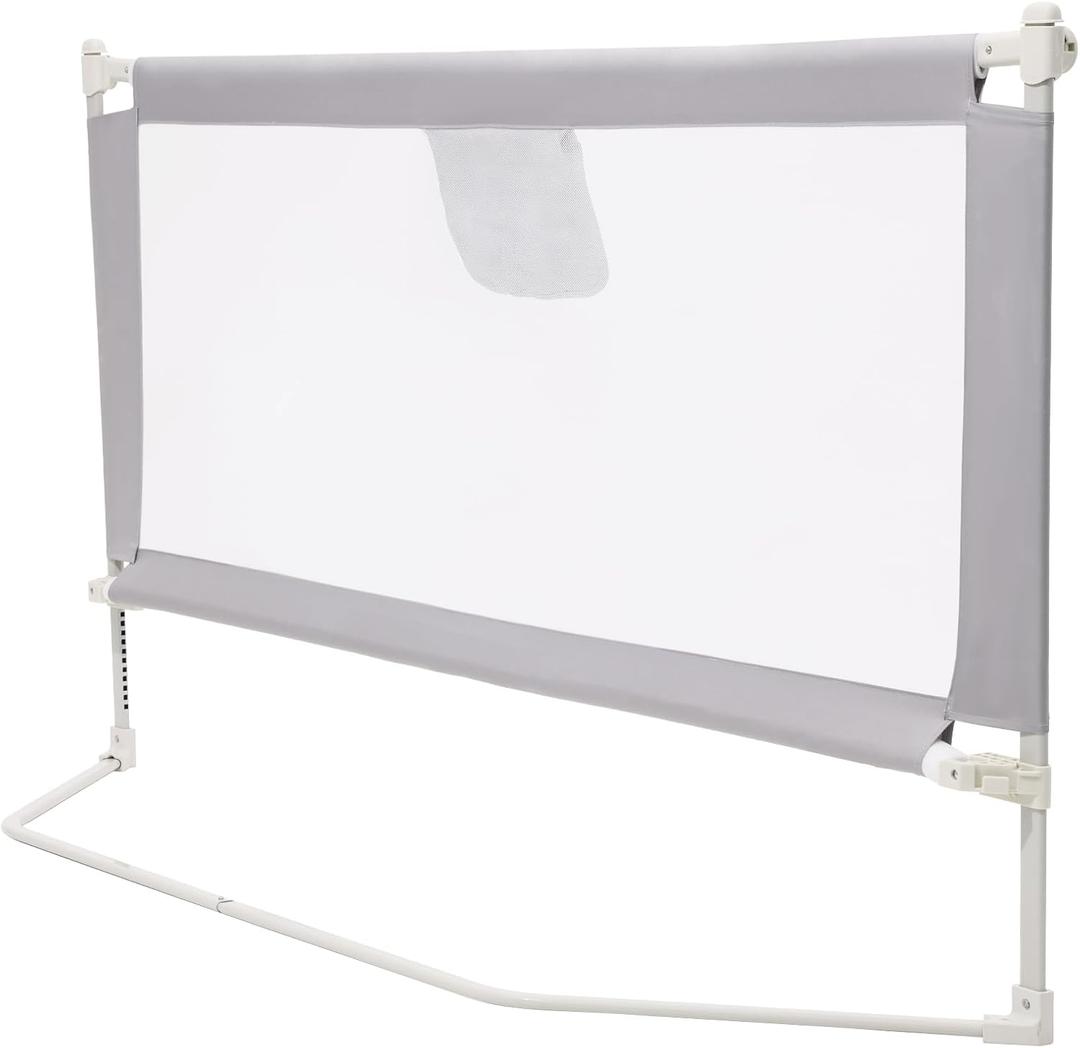 Bed Rail for Toddlers, Foldable Bed Rails Quick Assembly, Height Adjustable Bed Rail Guard with Steady U-Shape Base for Toddlers, Baby, Kids (1, 1 Side 74.8'')