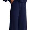 PRETTYGARDEN Women 2 Piece Outfits 2026 Spring Sweatsuits Crewneck Sweatshirt Wide Leg Sweatpants Lounge Sets Tracksuit (Blue, XS)