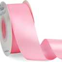 Ribbli Pink Double Faced Satin Ribbon,1-1/2 x Continuous 25 Yards,Use for Bows Bouquet,Gift Wrapping,Baby Shower,Floral Arrangement