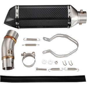 Motorcycle Muffler Mid Pipe, Muffler Adapter Connect Pipe Compatible with Kawasaki Ninja 400 Z400 2018 2019 2020 2021 2022 2023 Ninja 500 2024