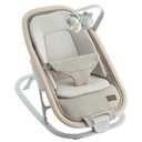 2-in-1 Baby Bouncer & Rocker,Portable Baby Bouncer Seat for Babies 0-9 Months, Baby Rocking Chair with 3 Reclining Positions,Wood Accents,Soft Newborn Insert - Beige