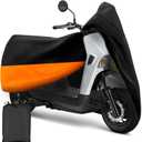 XYZCTEM Scooter Cover,Waterproof Moped Cover, Vespa Cover Outdoor Protection Against Water, UV, Wind. Black and Orange,72" L