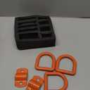 8 Pack 1/2" Trailer D Rings Tie Down Anchors Orange Heavy Duty Steel Bolt-On Forged D Ring with More Than 12000lbs Breaking Strength for Semi Truck Trailer RV Cargo Tie Downs