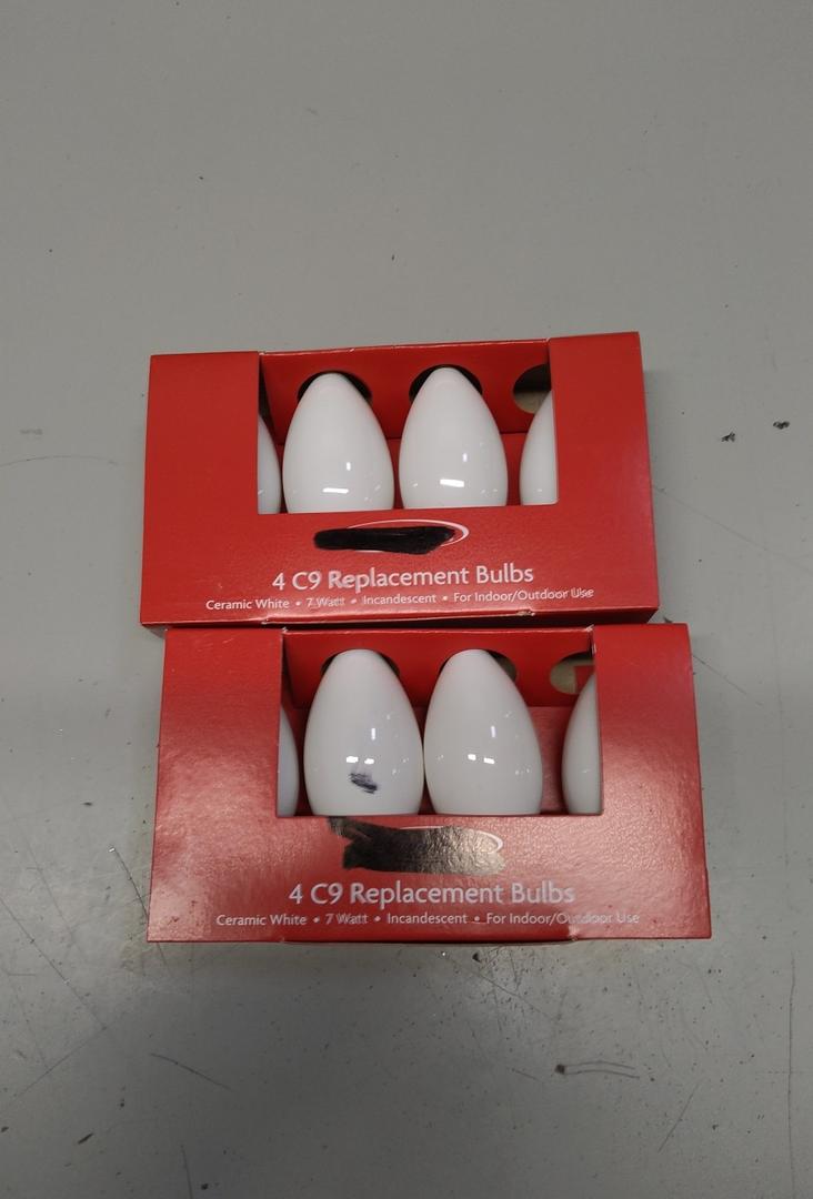 2 x 4 C9 Replacement Bulbs Ceramic White 7 Watt Incandescent