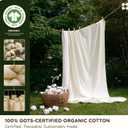 Bedsure 100% GOTS Certified Organic Cotton Sheets, Queen Sheet Set, 17" Deep Pocket Bedsheets with Corner Straps, Eco-Friendly, Soft, Breathable & Luxury PureWoven Cotton Hotel Bedding, 4PCS, Ivory