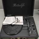 Vinyl Record Player 3-Speed Bluetooth Suitcase Portable Belt-Driven Record Player with Built-in Speakers RCA Line Out AUX in Headphone Jack Vintage Turntable