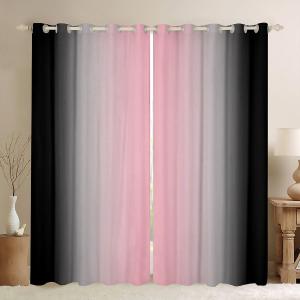 jejeloiu Pink Darkening Drapes (2 Panels, 52 x 63 Inch) Ombre Black Curtains for Bedroom Living Room for Kids Decor Gradient Style 30%-50% Blackout Curtains Abstract Window Treatments (52"W x 63"L (Pack of 2), Multi 08)