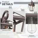 Outdoor Wall Light Fixtures, Waterproof Exterior Wall Lanterns with Glass, Outside Wall Sconces, Front Porch Lights for House Garage Doorway Patio, 21 x 12 x 10 inches, Oil-Rubbed Bronze, Medium