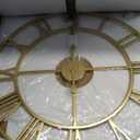 Vintage Retro Roman Numerals Metal Gold Large Wall Clock - 24 Inch Silent Non-Ticking Decorative, Battery Operated for Farmhouse, Kitchen, Bedroom