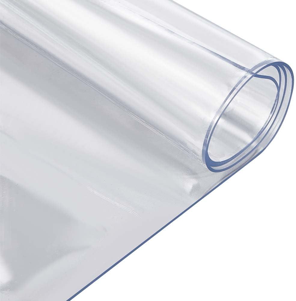 CREATCABIN Clear Desk Mat Transparent Desk Protector PVC Plastic Clear Waterproof Heat Resistant Writing Table Cover Pad with Round Edge for Home Dining Room Kitchen Office Tables 15.83 x 31.97 inch