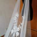 Wedding Capes Lace Bridal Veils Appliques Bridal Wraps Cathedral Length Wedding Cloak (White), Size: 3 Meter