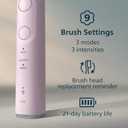 Philips Sonicare 6500 Series Electric Toothbrush - Next-Generation Sonicare Technology, Pressure Sensor, 9 Brushing Settings, SmarTimer, BrushPacer, 21-Day Runtime, Travel Case, Light Pink, HX7412/05