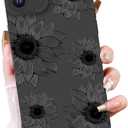 OOK Floral case for iPhone 11 Case, Cute Sunflower Floral Blooms Design Soft TPU Shockproof Protective for Women Girls Phone Cover - Black Flower