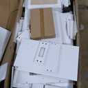 43" Makeup Vanity Desk with Mirror and Lights, & Power Outl, Glass Top Big Vanity Table with 9 Drawers& 8 Storage Shelves, Dressing Table Set with Chair for Bedroom, White (15.75D*43.31W*57.48H)