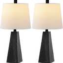 JONATHAN Y JYL1037D-SET2 Owen 20.5" Resin LED Table Lamp Contemporary, Office, Living Room, Family Room, Dining Room, Bedroom, Hallway, Foyer, Black Marble Finish (Set of 2)