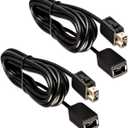 Xahpower 2Pack 10Ft NES Classic Controller Extension Cable, SNES Extension Power Cord for Super Nintendo SNES Classic Edition Controller (2017) / Mini NES Classic Edition (2016)/ Wii/Wii U Controller