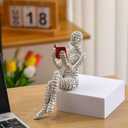 Home Decor Thinker Statue Pulp Reading Women Aesthetic Bookworms Abstract Sculpture Decoration for Home, Office, Living Room