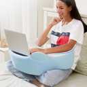 Reading Pillow, Lap Desk, Lap Desk with Cushion, Soft Laptop Pillow for Lap, Portable Desk Pillow, Gaming Pillow Work Pillow for Bed, Couch, Car (Gray-blue)