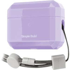 AirPods Pro 2nd Case Cover Composite Structure and Glossy Hard Shell with Safly Lanyard (Lavender)