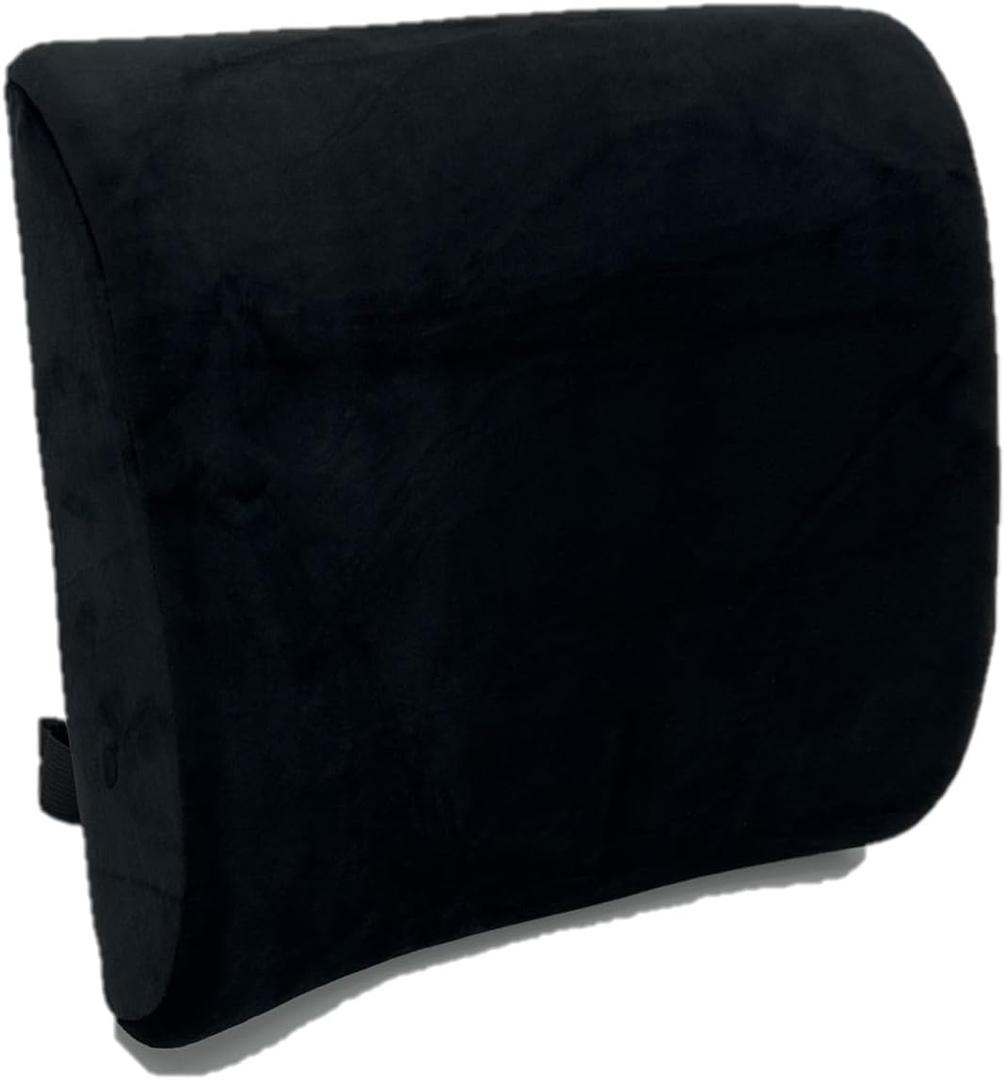 Bookishbunny Lumbar Back Cushion and Non Slip Seat Cushion (Black, Lumbar Cushion)