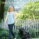 4 Wheels Pet Stroller, Dog Stroller for Small/Medium Dogs and Cats up to 33 lbs, One-Click Fold & Draggable, Removable Carrier, Zipperless Entry, Mesh Windows, Black