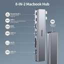 BHHB USB C Hub Adapter for MacBook Pro Air Docking Station 8-in-2 for Mac Book Accessories Dongle 4K@30Hz HDMI, Thunderbolt 4/3, USB 3.0, SD/TF, USBC Dock Multiport Adapter for Mac M5 M4 M3 M2 M1
