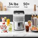 EUHOMY Nugget Ice Maker Countertop, Ready in 7 Mins, 34Lbs/24H Pebble Ice Maker Machine, Self-Cleaning Countertop Sonic Ice Makers with Ice Scoop&Basket, Pellet Ice Maker for Home, Stainless Steel