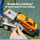 JOVA Vroomix Kids Tow Truck Toys for 3 4 5 6 7 Years Old Boys, Toddler Car Toys, Large Truck with 2 Transformation Cars and Trailer, Crane with Lights and Sounds, Birthday Gifts