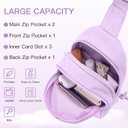 Small Corduroy Sling Bag Initial Crossbody Bag Fanny Pack for Girls Personalized Birthday Gifts for Teen Girls Gifts (Lavender)