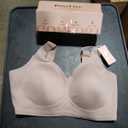 PoseFree Womens Seamless Wireless Supportive Bra Push Up Comfort Soft No Underwire Full Coverage T-Shirt Bra (X-Large, Mauve)