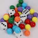 30 Wahoo Board Game Replacement Marbles 5 Each of 6 Colors, 6 Dice and a Play Bag for Wahoo Board Game.(0.55 inches)