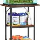 Snughome 10-20 Gallon Fish Tank Stand, Aquarium Stand 2-Tier Storage Shelves, Heavy Duty Terrarium Stand for Home Office Fish Tank Shelf, 24" L x 11.81" W x 30.71" H, Rustic Brown