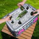 Inflatable Cooler for Parties, Radio Designed Style Inflatable Drink Cooler for Parties, Blow up Party Cooler for 80s90s Party Decorations (2 Pack, Grey Pink)