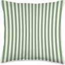 Cream and Green Stripes Geometric Vertical Lines Pattern Throw Pillow