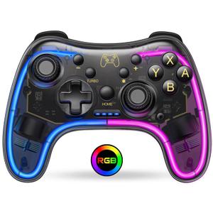 Gammeefy Switch Controller Compatible with Nintendo Switch/Lite/OLED, Switch Pro Controller With Breathing LED, Switch Remote Supports Multi-Platform&App with Turbo, Wake-up Function