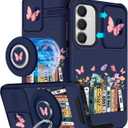 for Samsung Galaxy S25 Plus/S24 Plus Case - [2in1] Women Cute Girls Phone Cover Girly Aesthetic Book Unique Design Camera Cover Compatible with MagSafe Ring Holder Stand Funda