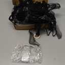 Stuffed Animal Hammock with LED Lights - 59 Inch Large Toy Storage Net for Kids Bedroom, Wall-Mounted Plush Organizer with Wooden Rings, Nursery Decor (Handwoven, Black)