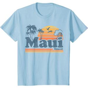 Maui Hawaii Vintage Surf Beach Surfing 70's Retro Hawaiian T-Shirt (Small)