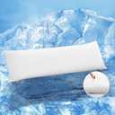 TELUS Cooling Body Pillow Case, Silky Soft Breathable Pillowcase with Envelope Close, Stay Cool All Night Pillow Cover for Hot Sleepers and Night Sweats, 20x54 Inch, White