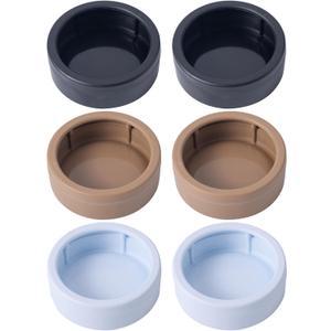 COMSUN 6 Pack Anti-Escape Reptile Food Dish Bowls, Plastic Worm Water Dish, Mealworm Feeder Cups for Small Gecko, Lizards, Bearded Dragon, Chameleon 2.83" W x 2.83" D x 0.98" H, 3 Colors