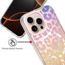 SAKUULO Magnetic for iPhone 16 Pro Max Case Colourful Leopard Print Pattern [Compatible with MagSafe] [with Screen Protector] Wireless Charge Strengthen Protection Cover, Colourful Leopard (6.9")
