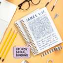 Blue Christian Notebooks, James 1:17 Bible Journaling Spiral Notebook, Religious Journals for Writing, Floral Bible Notebook for Note Taking, Christian Gifts for Women, Note Pads for Bible 5.5x8.3 Inch