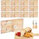12 Set Bridal Baby Shower Wedding Party Favors Charcuterie Boards Bulk Cheese Mini Cutting Board Gift Set Bamboo with Thank You Tags for Guests for Valentine's Day Housewarming Christmas Birthday
