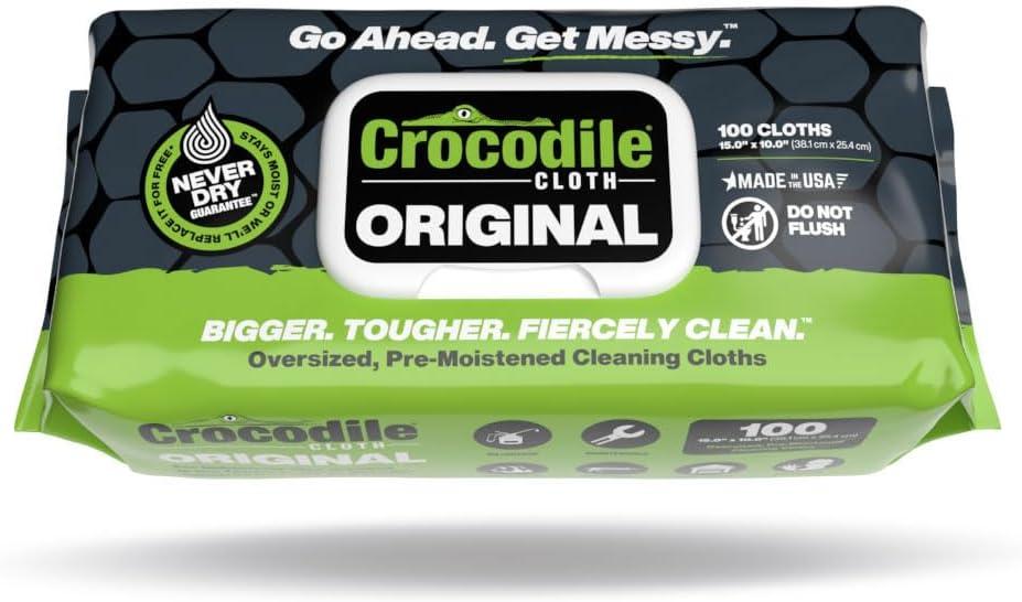 Heavy-Duty 10" x 15" Industrial Cleaning Wipes  100 Count Hand & Tool Cleaning Wipes  Large Multi-Surface Cleaning Cloths, Water-Based Solution with Extreme Cleaning Power  Unscented, Safe on Skin (100 Count (Pack of 1))