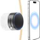 pop-tech Magnetic Vacuum Suction Mirror Phone Holder (Smooth Mirror Surface Only), Gym Bathroom Kitchen Shower Phone Mount for Magsafe iPhone Android Makeup, Selfies, Videos