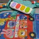 Baby Gyms Play Mats, Play Piano Gym Mat, Activity Mat for Tummy Time with 5 Infant Learning Sensory, Music and Lights for Newborns and Toddlers (Dark Blue)