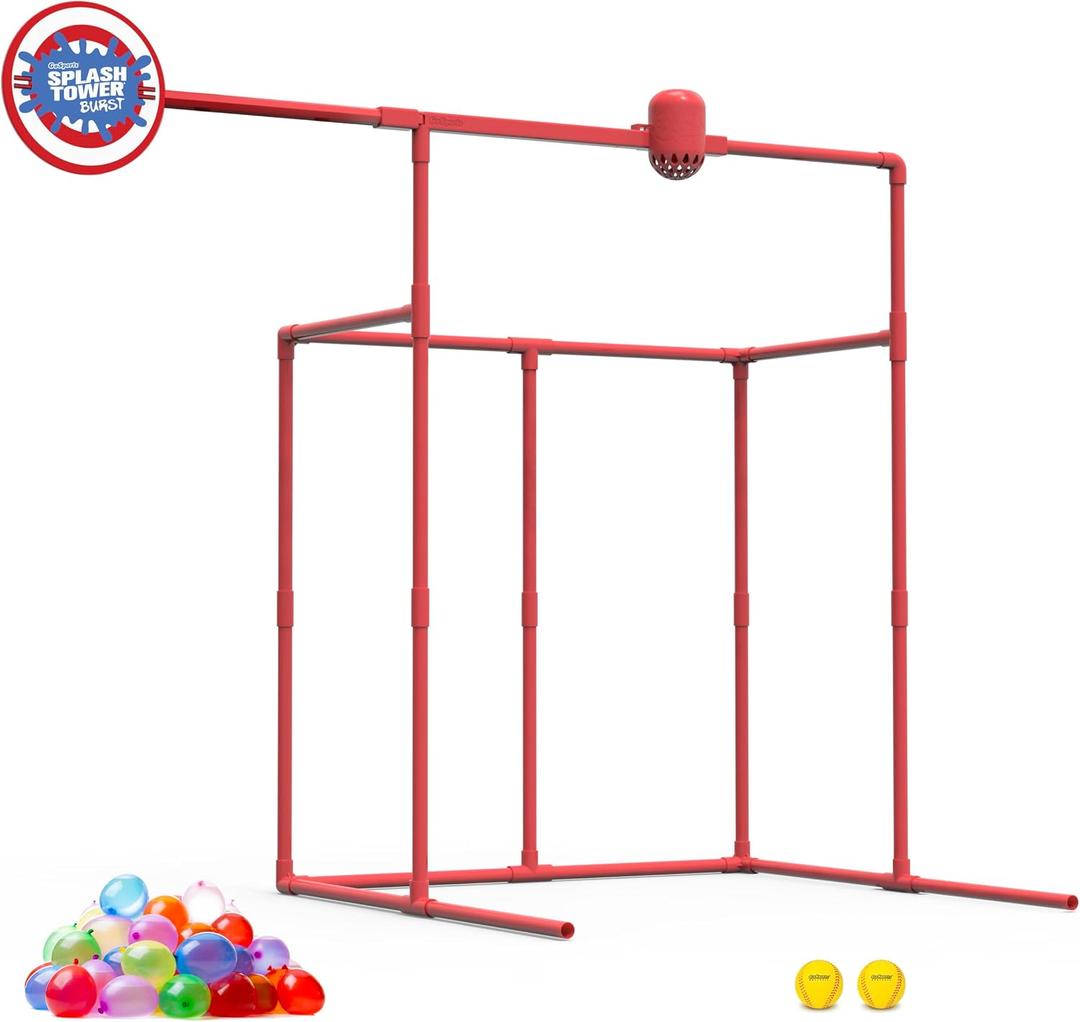 GoSports Backyard Water Toy Game for Kids & Adults - Splash Tower Burst Water Balloon Dunk Tank, Large